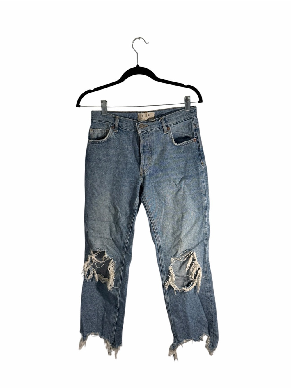 Free People We The Free Maggie Distressed Straight Leg Jeans Size 25